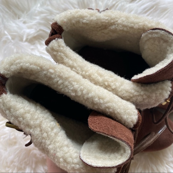 BCBGeneration ‘Melo’ Suede Brown Leather Bootie with faux fur - Picture 7 of 12